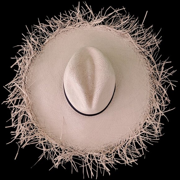 M.A.M.A. - Instagram Women\'s Beige Straw Hat, Black Ribbon main image 5